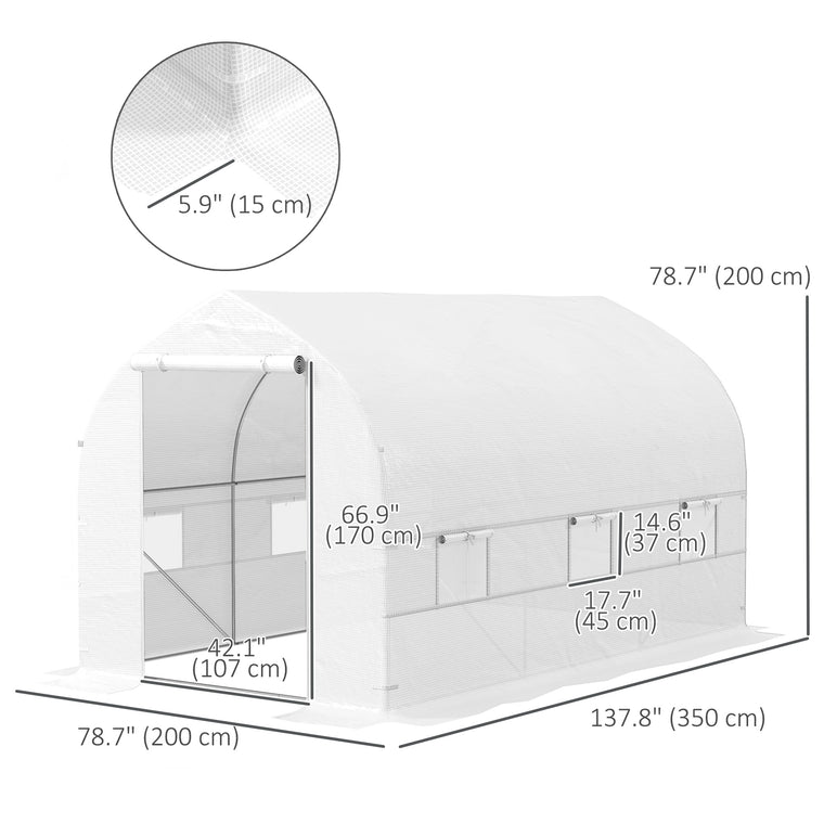 Portable Walk-In Tunnel Greenhouse Garden Warm House