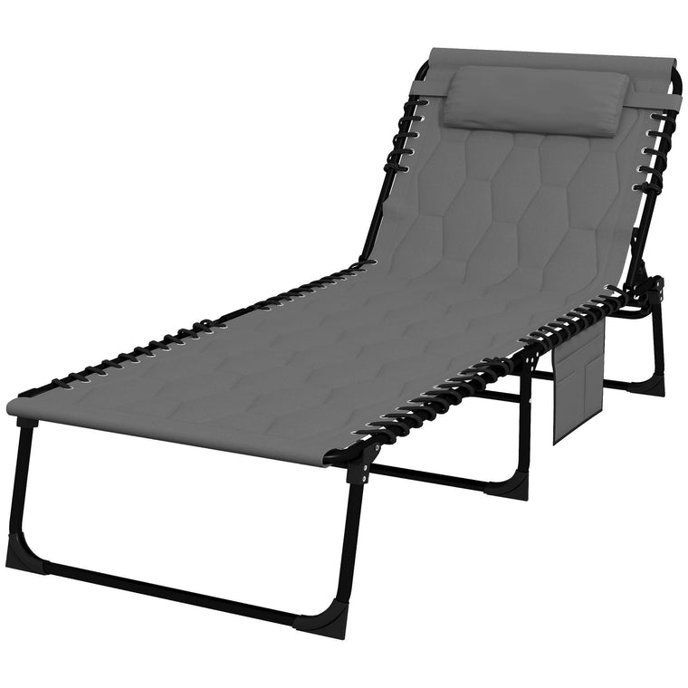 Folding Chaise Lounge with Reclining Back, 25.6" x 74"