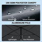 6.5x4ft Rectangle Patio Umbrella Aluminum Tilt Adjustable Garden Parasol Sun Shade Outdoor Canopy Grey