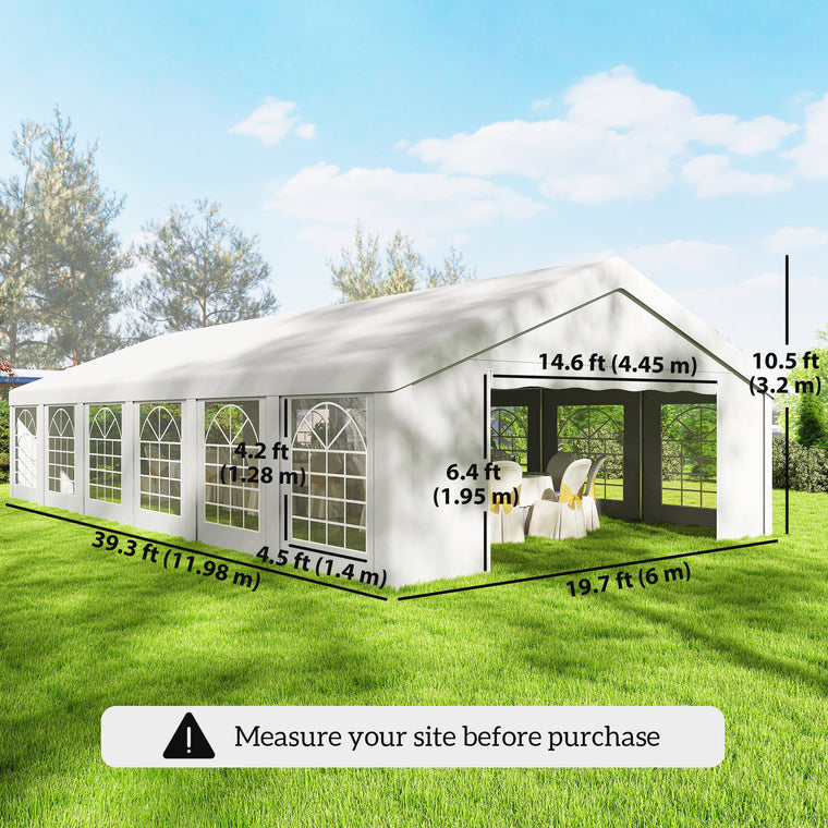 20' x 40' Party Tent with Removable Window Sidewalls
