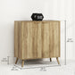 55" Buffet Cabinet, Modern Sideboard with 2 Fluted Doors and Adjustable Shelf for Kitchen, Living Room, White