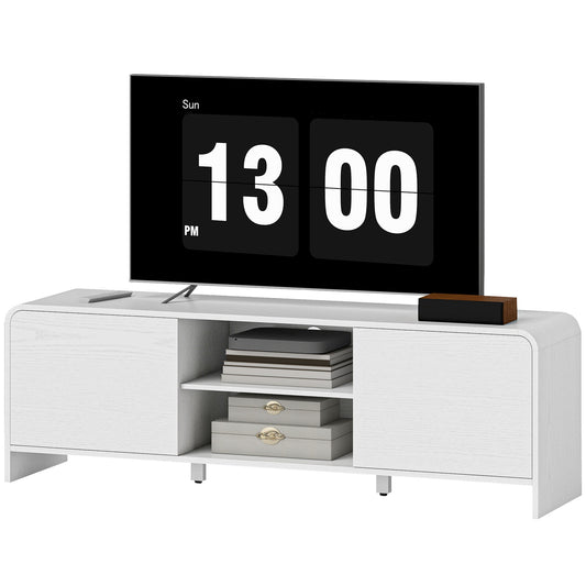 65" Nordic TV Stand with 2 Cabinets - White
