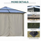 10x10ft Hardtop Gazebo with Aluminum Frame, Polycarbonate Gazebo Canopy with Curtains and Netting