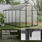 Polycarbonate Greenhouse, Aluminum Walk-In Green House Kit Garden, 6' x 10' x 6.4', Charcoal Grey
