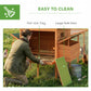 137" Wooden Chicken Coop with Chicken Run, Nesting Box, Orange