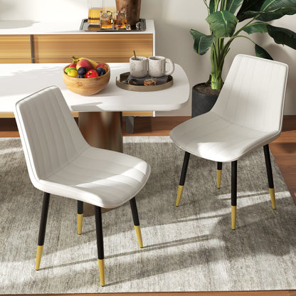 PU Leather Dining Chairs Set of 2 - Cream