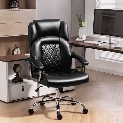 Big and Tall High-Back Office Chair, 400 lbs - Black