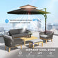 11ft Dark Grey Aluminum Cantilever Umbrella, Adjustable Angle