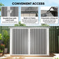 Outdoor Metal Storage Shed Garden Garbage Can Organizer with Double Door and Vents for 2 Trash Cans, Light Grey