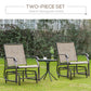 2 Pieces Outdoor Glider Chairs, 2 Person Glider Rocking Chair Set with Breathable Mesh Fabric, Steel Frame, Dark Brown