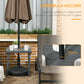 Outdoor Side Table, Patio End Table with Umbrella Hole, Small Coffee Table with Steel Frame for Balcony, Black