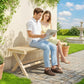55.1" Garden Bench 2-Seater Outdoor Bench with Slatted Seat for Patio Porch, Natural Wood Finish