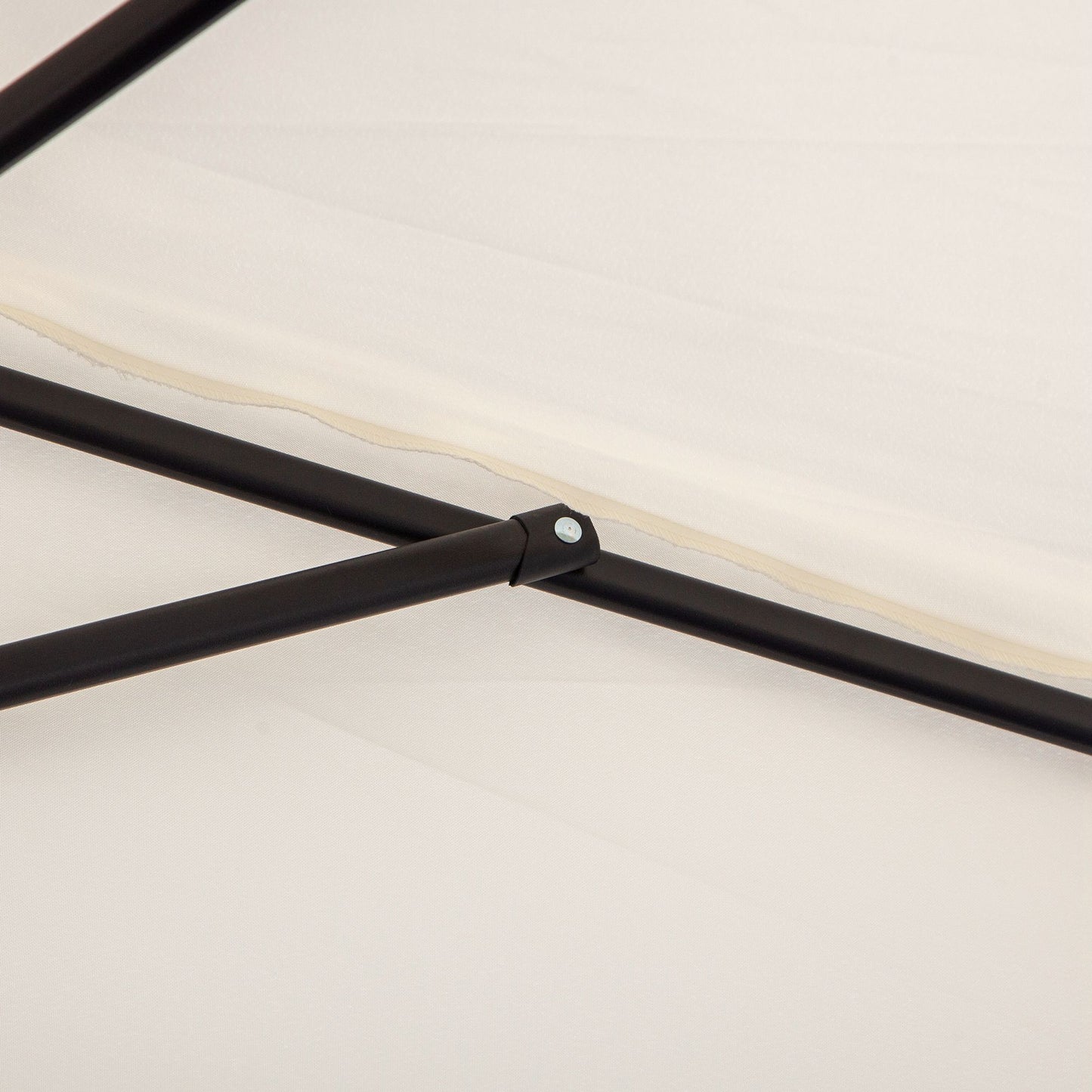 9.8ft Half Umbrella Semi Round Patio Parasol with Crank Handle, Top Vent for Garden, Balcony- NO BASE INCLUDED, Cream