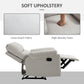 Recliner Chair, Manual Reclining Chair with Footrest, Padded Seat for Living Room, Bedroom, Study, Cream White