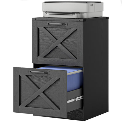 2-Drawer Vertical Filing Cabinet - Black