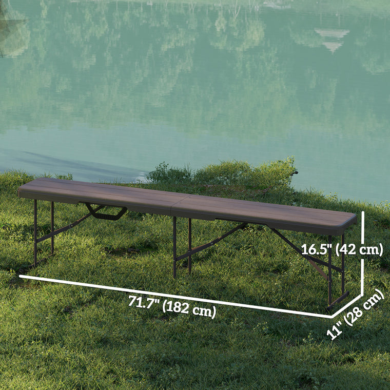6ft Portable Folding Plastic Bench, Set of 2