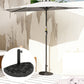 21 lbs Resin Half Umbrella Base, Concrete Half Umbrella Stand Outdoor Umbrella Base with Flower-Leaf Design, Patio Umbrella Stand for Outdoor Lawn Poolside, Black