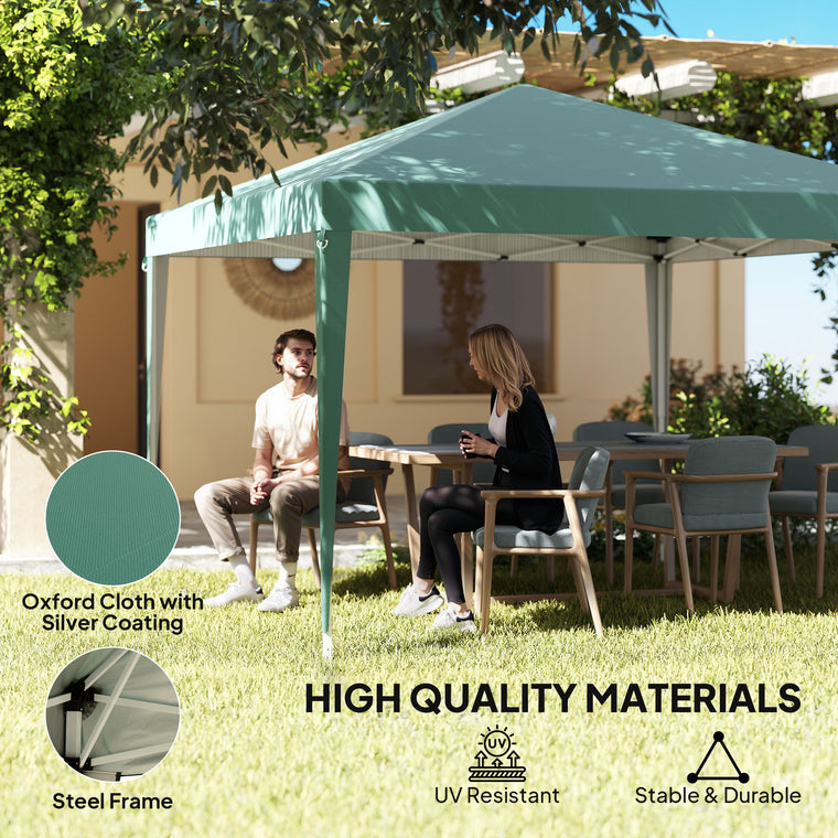 10' x 10' Dark Green Folding Pop Up Tent with Carrying Bag