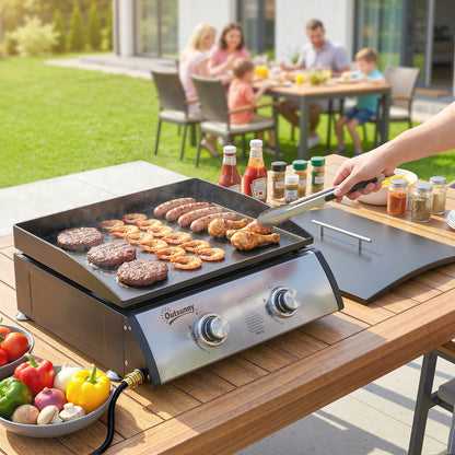 Silver 2-Burner Portable Tabletop Gas Grill