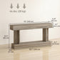 63 Inch Long Console Table, Vintage Narrow Entryway Table with Storage Shelf for Living Room and Hallway, Light Brown