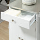 Kitchen Cart, Small Kitchen Island, Stainless Steel Top Utility Trolley on Wheels with Storage Drawer for Dining Room, Kitchen (White)