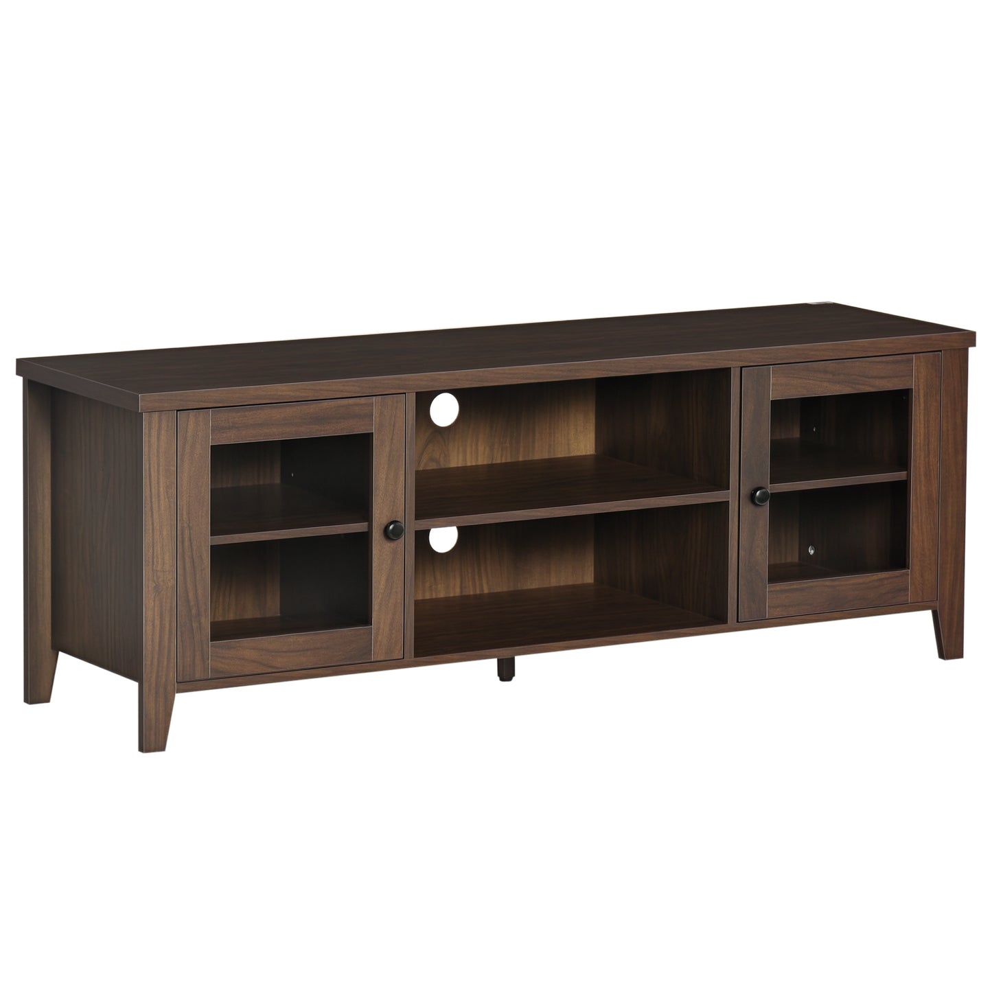 Fireplace TV Stand for TVs up to 60 Inch, Wood TV Cabinet with Storage Doors for Living Room, Coffee