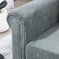 Vintage Loveseat, Upholstered Love Seat Furniture, Fabric 2 Seater Sofa with Rolled Arms, Rubber Wood Legs, Grey