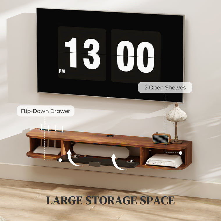 47" Floating TV Stand with Flip Drawer