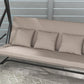 3 Seater Porch Swing Convertible Swing Chair Bed Cushioned Light Brown