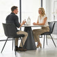Dining Chairs Set of 2, PU Leather Upholstered Kitchen Chairs with Backrest and Steel Legs, Black