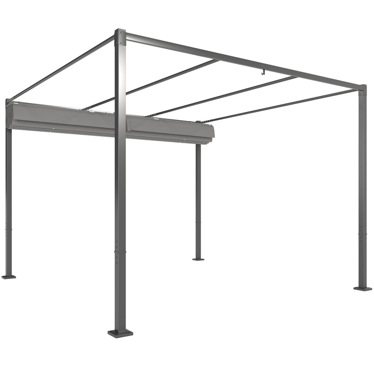 10' x 10' Grey Retractable Pergola with Magnetic Fixture