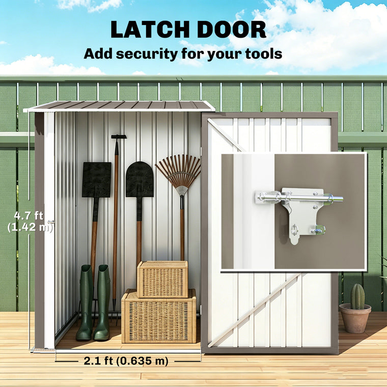 3.3' x 3.4' Lean-To Storage Shed with Lockable Doors