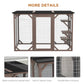71"L Catio Outdoor Cat Enclosure, Indoor Cat Cage, Pet House, Small Animal Hutch for 1-2 Rabbit, Kitten, Kitty Crate Kennel w/ Waterproof Roof, Multi-Level Platforms, Brown