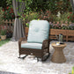 Outdoor Wicker Rattan Rocking Chair Patio Rocker with Thick Cushions for Garden Backyard Porch, Light Green - Green