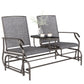 Patio Glider Rocking Chair 2 Person Outdoor Loveseat Rocker Garden Furniture Bench, Grey