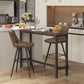 PU Leather Counter Height Bar Chairs Set of 2, 27.75" Bar Stools with Metal Legs for Dining Area, Kitchen Island, Brown