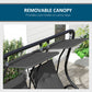 2-Seater Outdoor Porch Swing with Canopy, Patio Swing Chair for Garden, Poolside, Backyard, Black