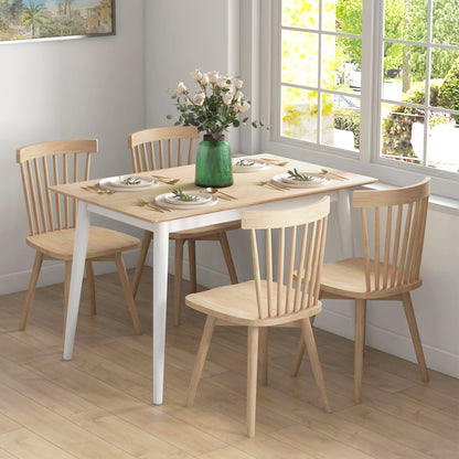 47" Farmhouse Dining Table with Pine Wood Frame - Natural