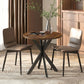 29" Dining Table, Contemporary Round Kitchen Table with Steel Legs, Walnut