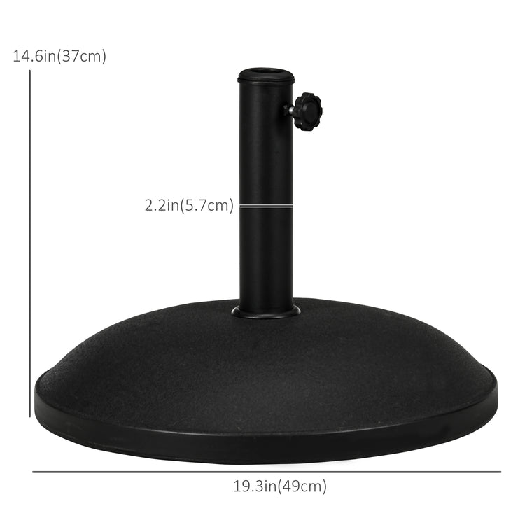 55 lb Black Cement Round Umbrella Base, Heavy Duty