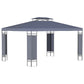 10' x 13' Outdoor Gazebo, Double Roof Patio Gazebo Canopy Shelter with Screen Decorate Corner Frame, Grey