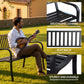 50" Steel Garden Bench Patio Metal Backyard Park Chair Outdoor Seat Furniture, Black