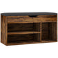 Shoe Bench Entryway Storage Rack with Padded Cushion, Hidden Storage for Hallway, Living Room, Rustic Brown