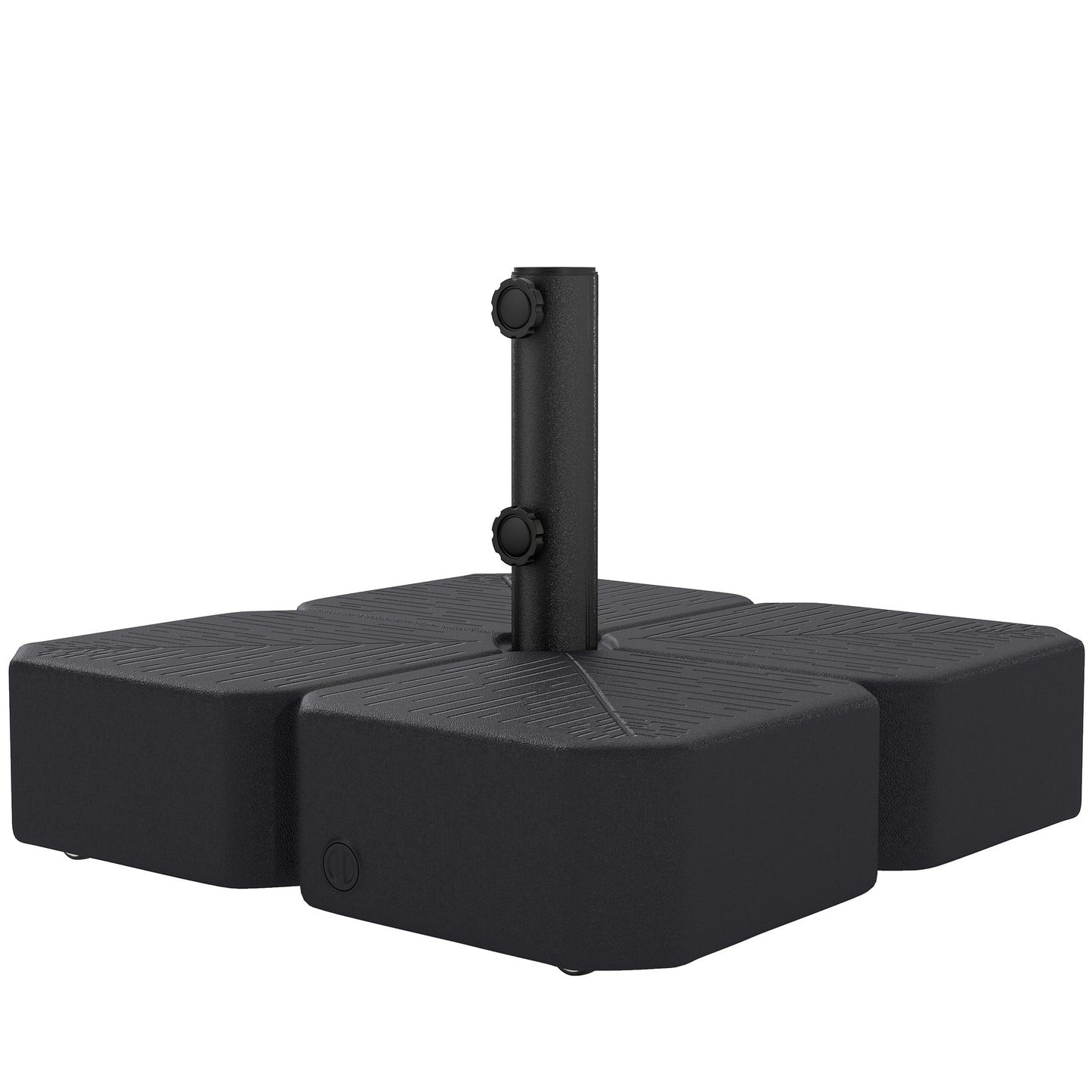 Patio Umbrella Base with Wheels & Brake Heavy Duty Outdoor Umbrella Stand Holder for for 1.5"/1.9" Poles Black