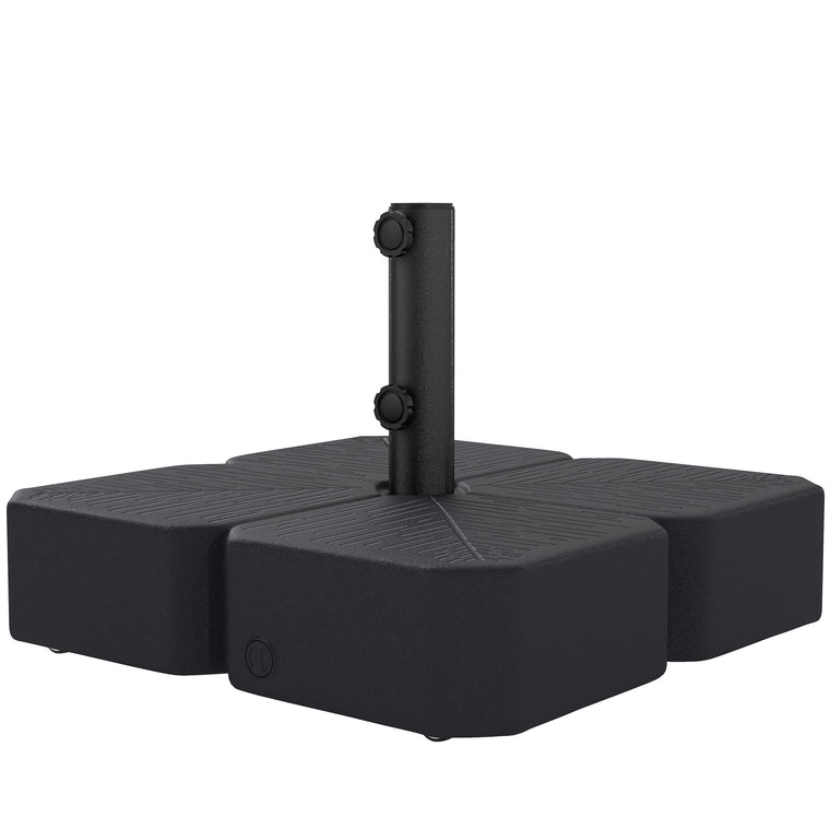 Black Heavy-Duty Patio Umbrella Base with Wheels & Brake