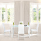 5-Piece Rectangular Glass Kitchen Table and Chairs with Metal Frame and Faux Leather Upholstery for Dining Room, White