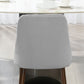 Upholstered Dining Chairs Set of 6, Velvet Accent Chair with Back and Wood-grain Steel Leg for Kitchen, Grey