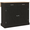 Kitchen Island with Drop Leaf and 2 Drawers