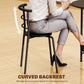 5 Piece Dining Table Set, Space Saving Round Dining Set for 4 with Metal Frame for Small Spaces, Black Wood Grain