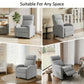 Manual Recliner Single Sofa Chair, Linen-Touch Home Theater Seating Armchair for Living Room, Light Grey